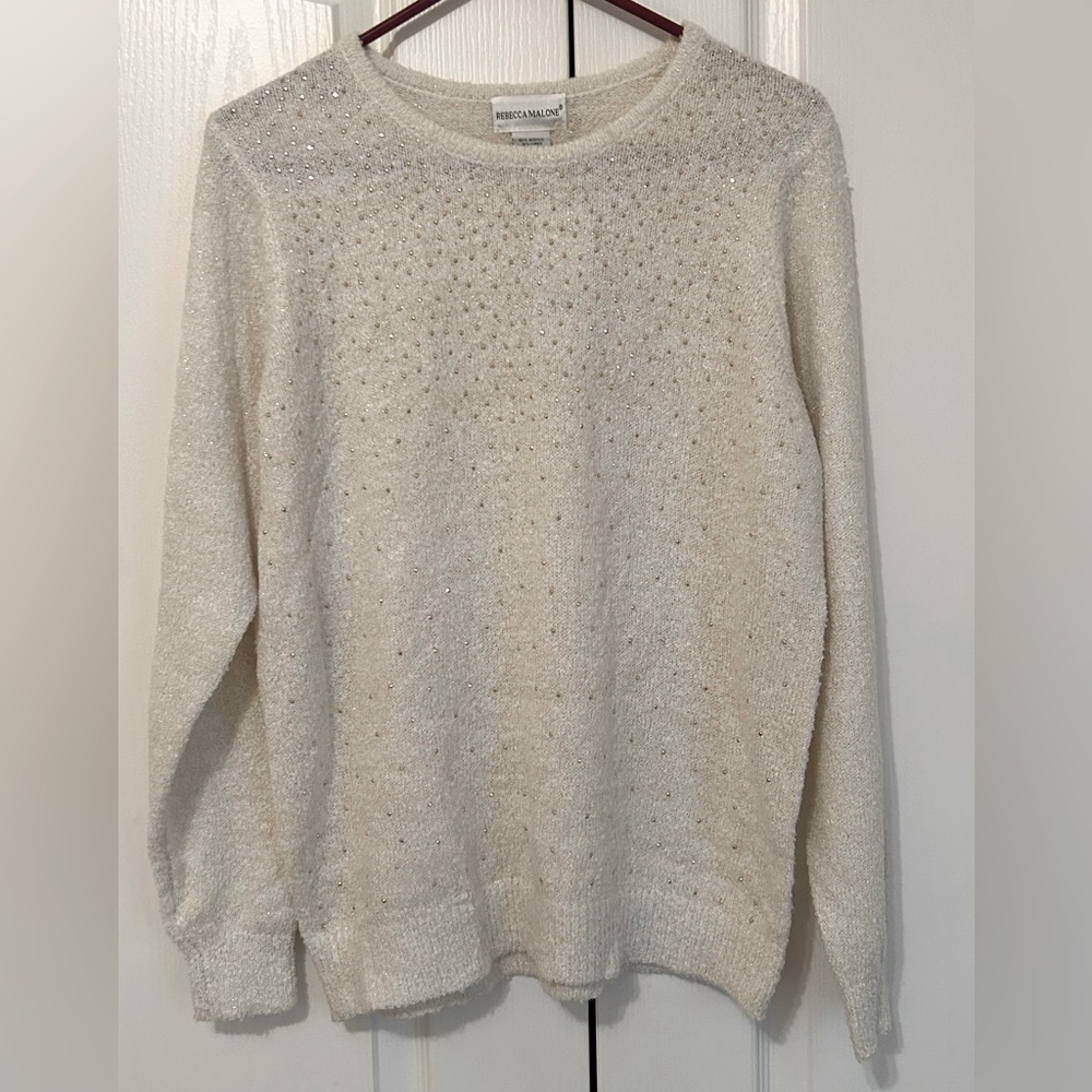 Creamy white sweater by Rebecca Malone, M. NWT